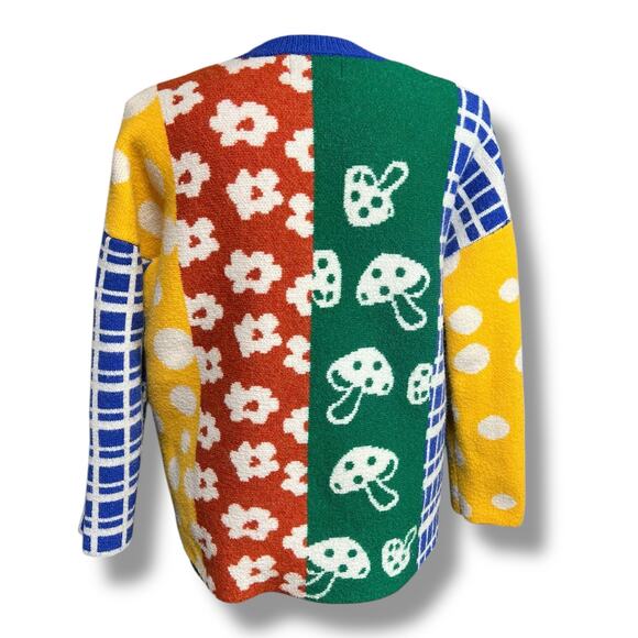 Cider Unisex Pullover Sweater Floral Mushroom Geo Print Stretch Colorful 3XL - Picture 3 of 6